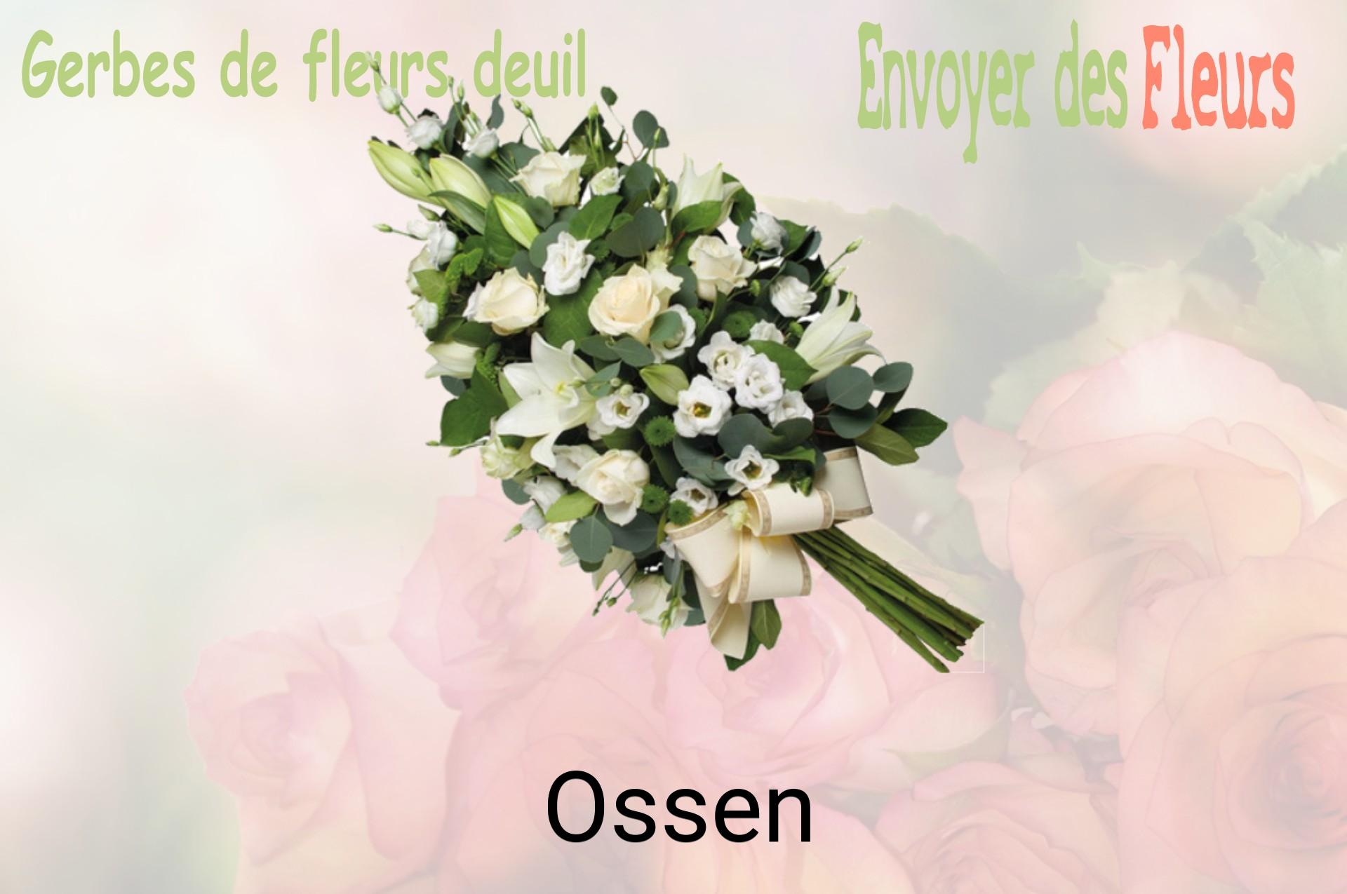 Gerbe de fleurs de deuil livrée à Ossen